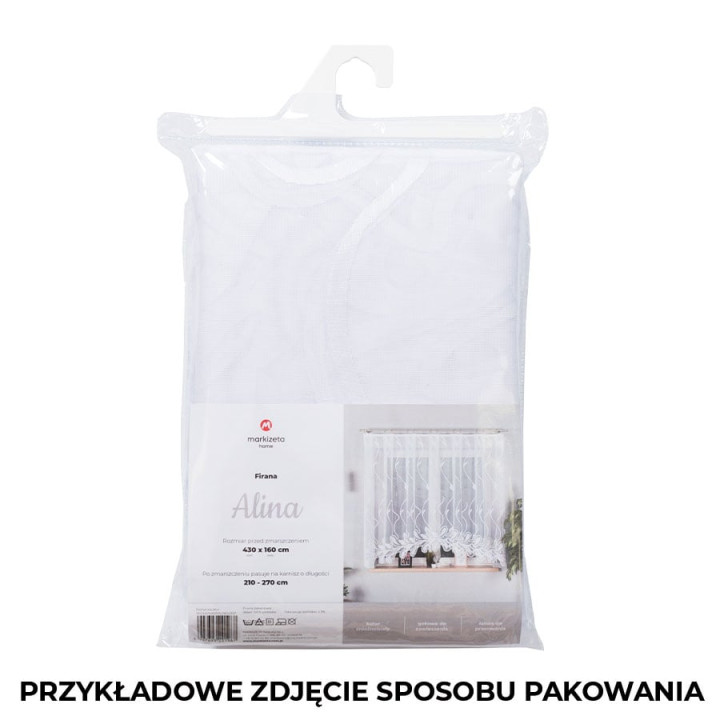 FELICJA Firanka żakardowa gotowa ze wzorem na samym dole, szerokość 600 x wysokość 160cm, kolor 001 biały