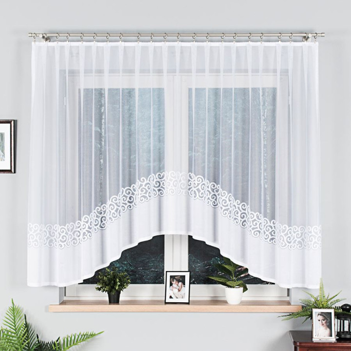 Firanka żakardowa gotowa DANIELA biała 350x155