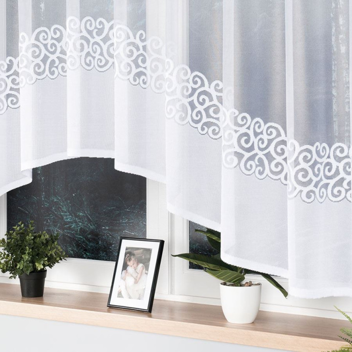 Firanka żakardowa gotowa DANIELA biała 350x155