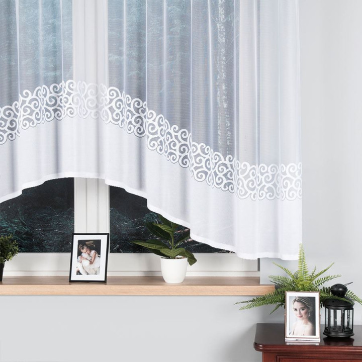 Firanka żakardowa gotowa DANIELA biała 350x155