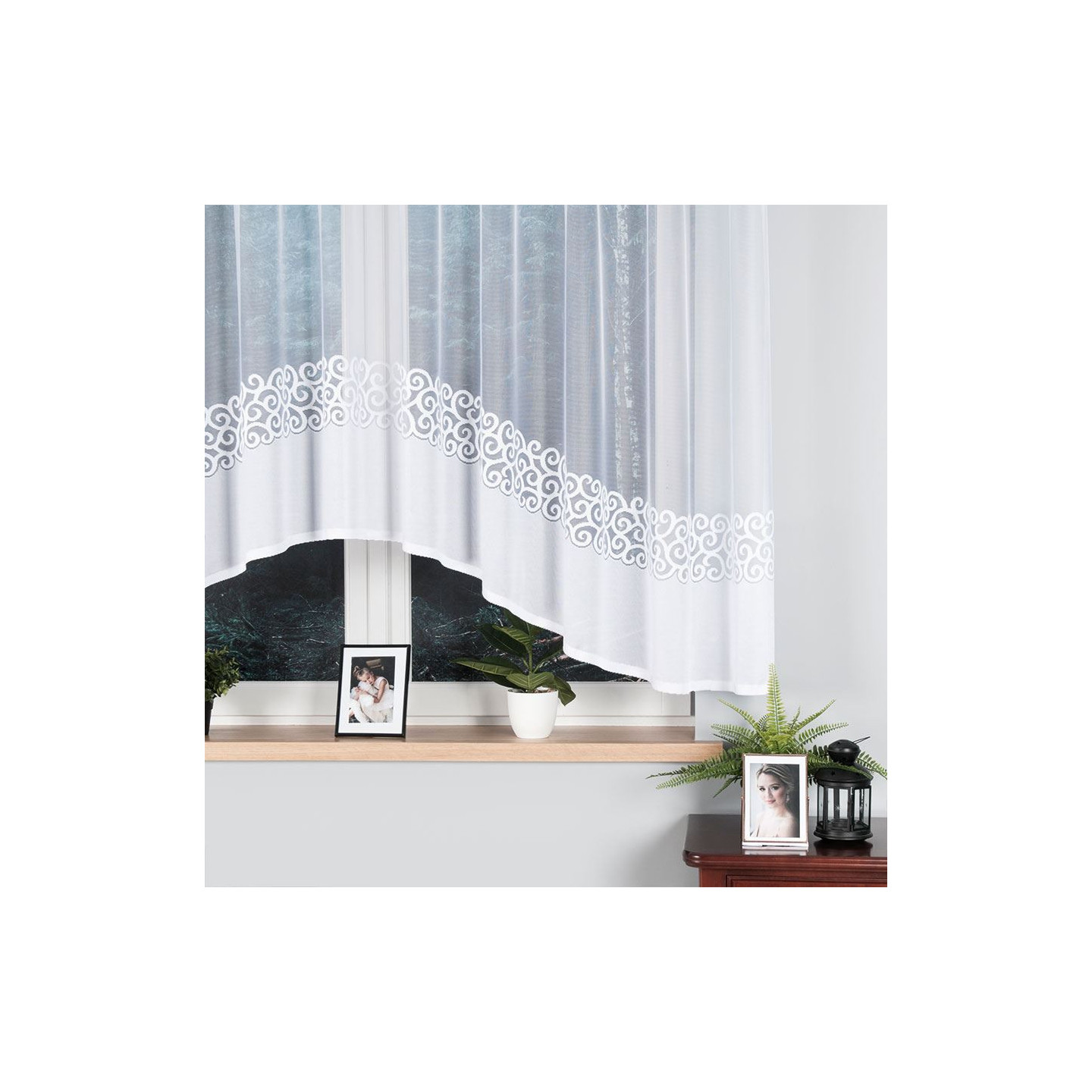 Firanka żakardowa gotowa DANIELA biała 350x155