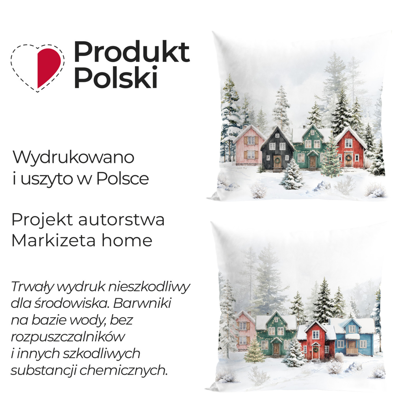 ŚNIEŻNA DOLINA · poszewka dekoracyjna · 45x45 · wielokolorowy