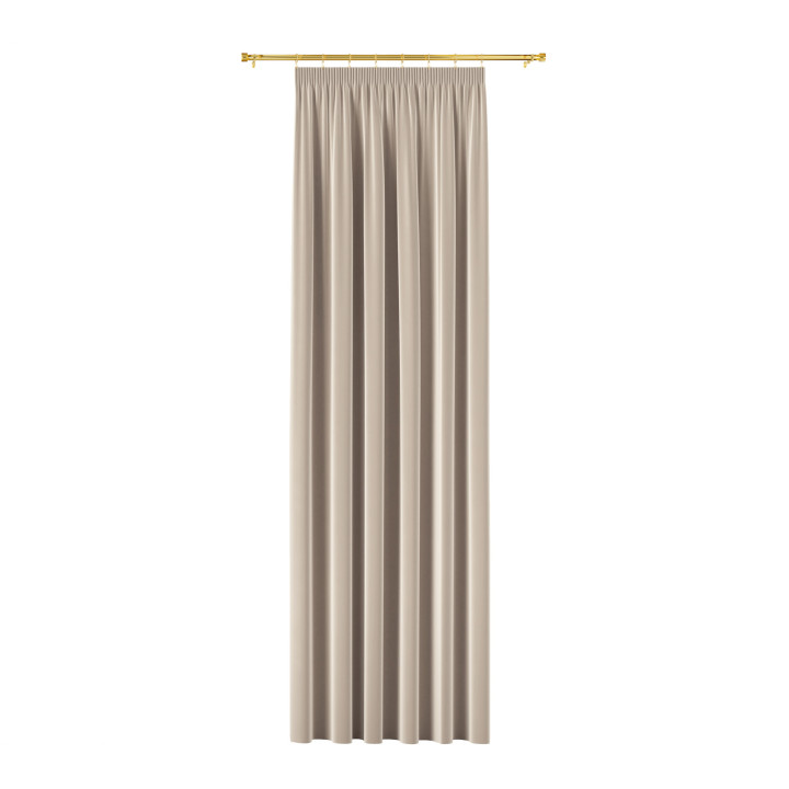 BLACKOUT VELVET Zasłona gotowa na taśmie, szerokość 140cm x wysokość 240cm, kolor 015 ciemny kremowy BLAVEL/ZGT/015/140240/1