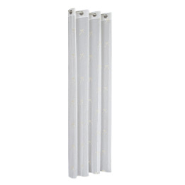 KOKARDKA Firana gotowa na etaminie, haftowana, na srebrnych przelotkach, z ołowianką, szerokość 140 x wysokość 250cm, kolor 002 