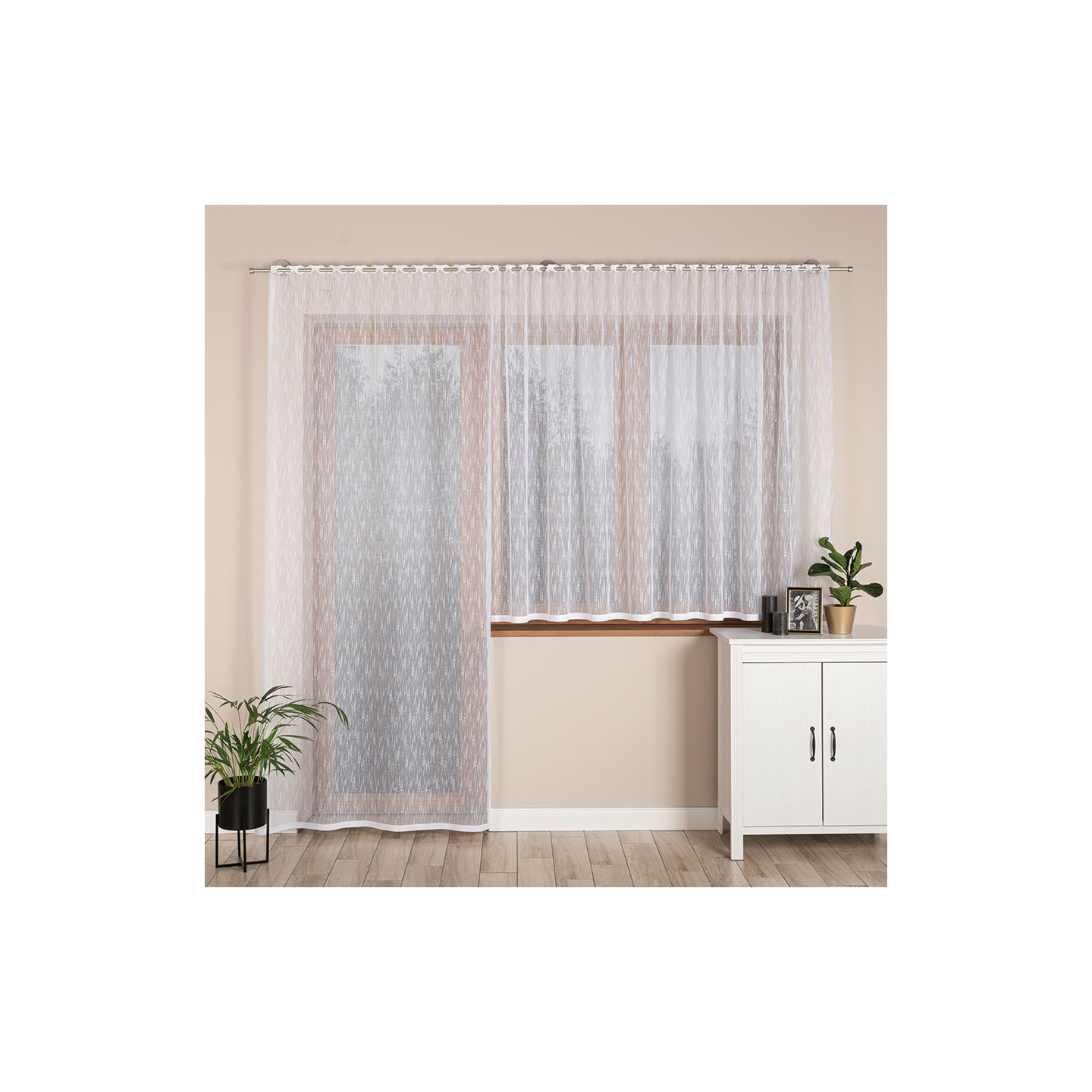 EVA Firanka żakardowa gotowa, szerokość 140 x wysokość 250cm, kolor 001 biały 146065