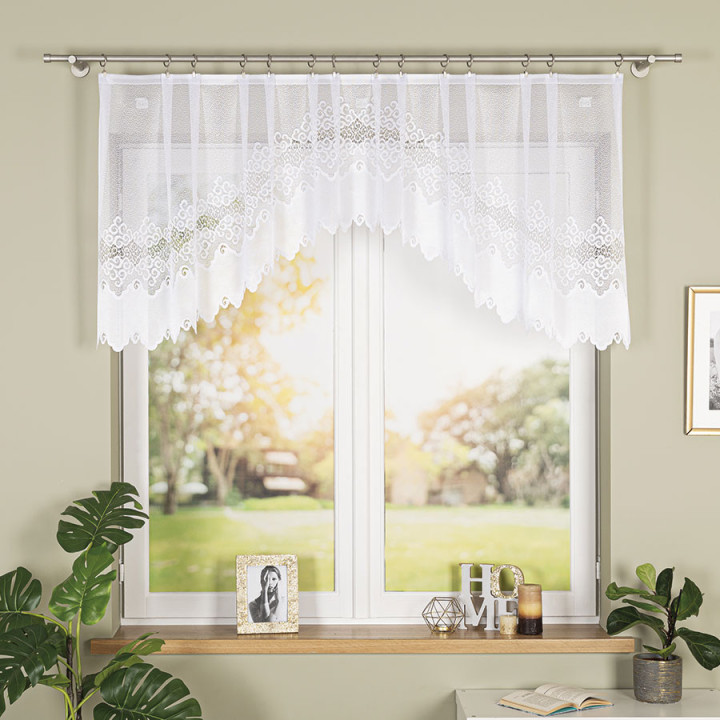Firanka żakardowa gotowa MODESTA biała 250x80
