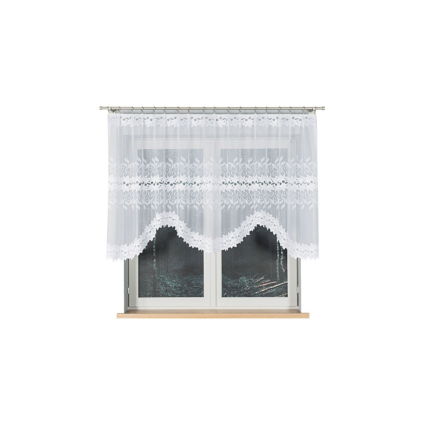 Firanka gotowa żakardowa BASTIA biała 250x120