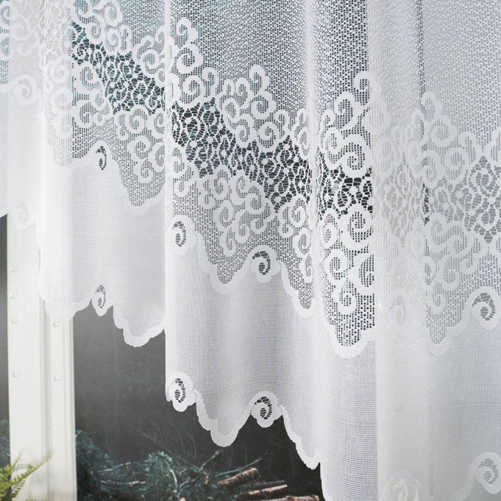 Firanka żakardowa gotowa MODESTA biała 250x120