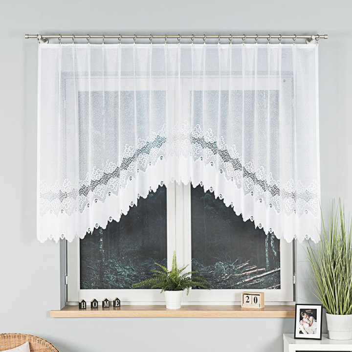 Firanka żakardowa gotowa MODESTA biała 250x120