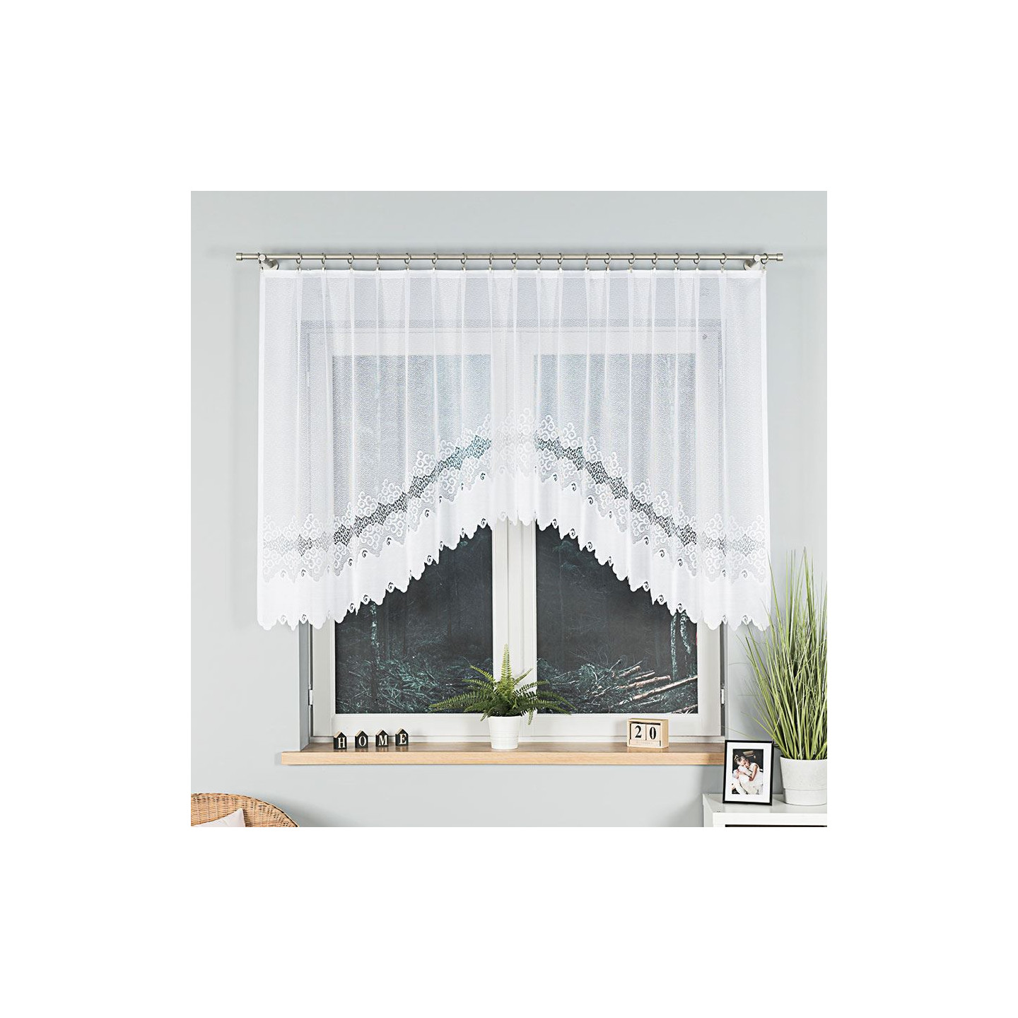 Firanka żakardowa gotowa MODESTA biała 250x120