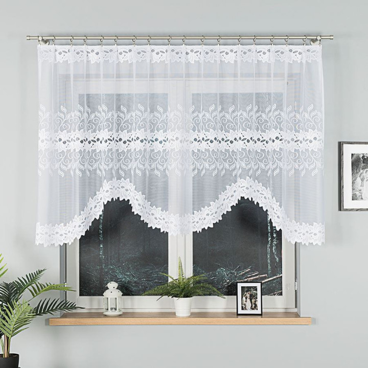 Firanka gotowa żakardowa BASTIA biała 250x120