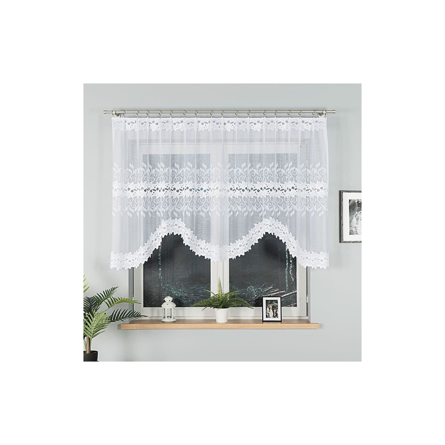 Firanka gotowa żakardowa BASTIA biała 250x120