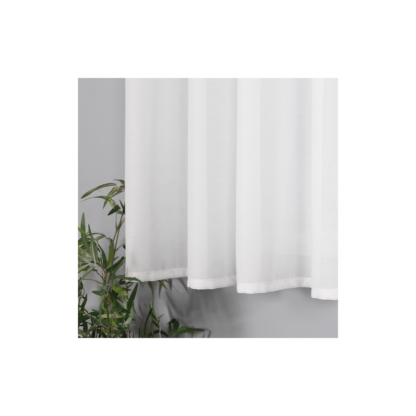BASIC Zasłona gotowa na przelotkach, szerokość 145 x wysokość 170cm, kolor 010 biały