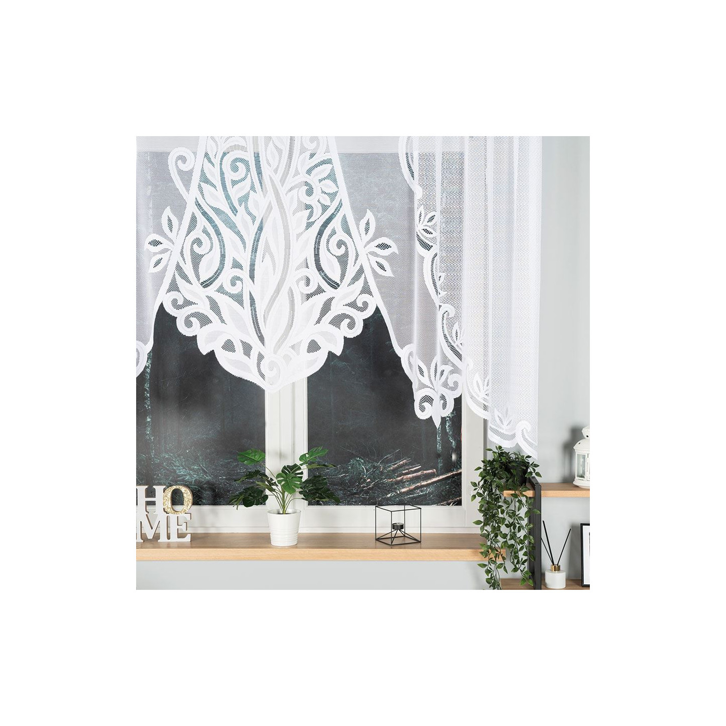 Firanka gotowa żakardowa POLA biała 250x130