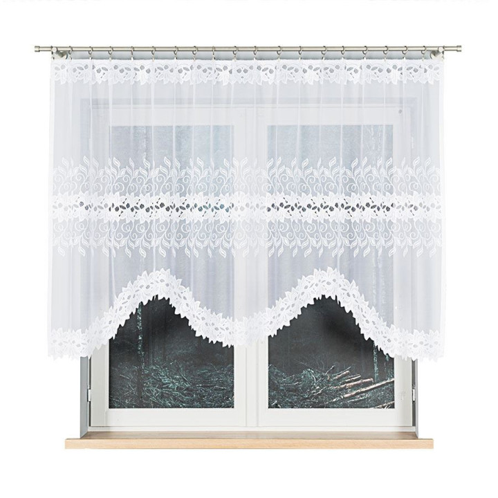Firanka gotowa żakardowa BASTIA biała 250x130