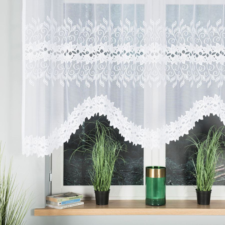 Firanka gotowa żakardowa BASTIA biała 250x130