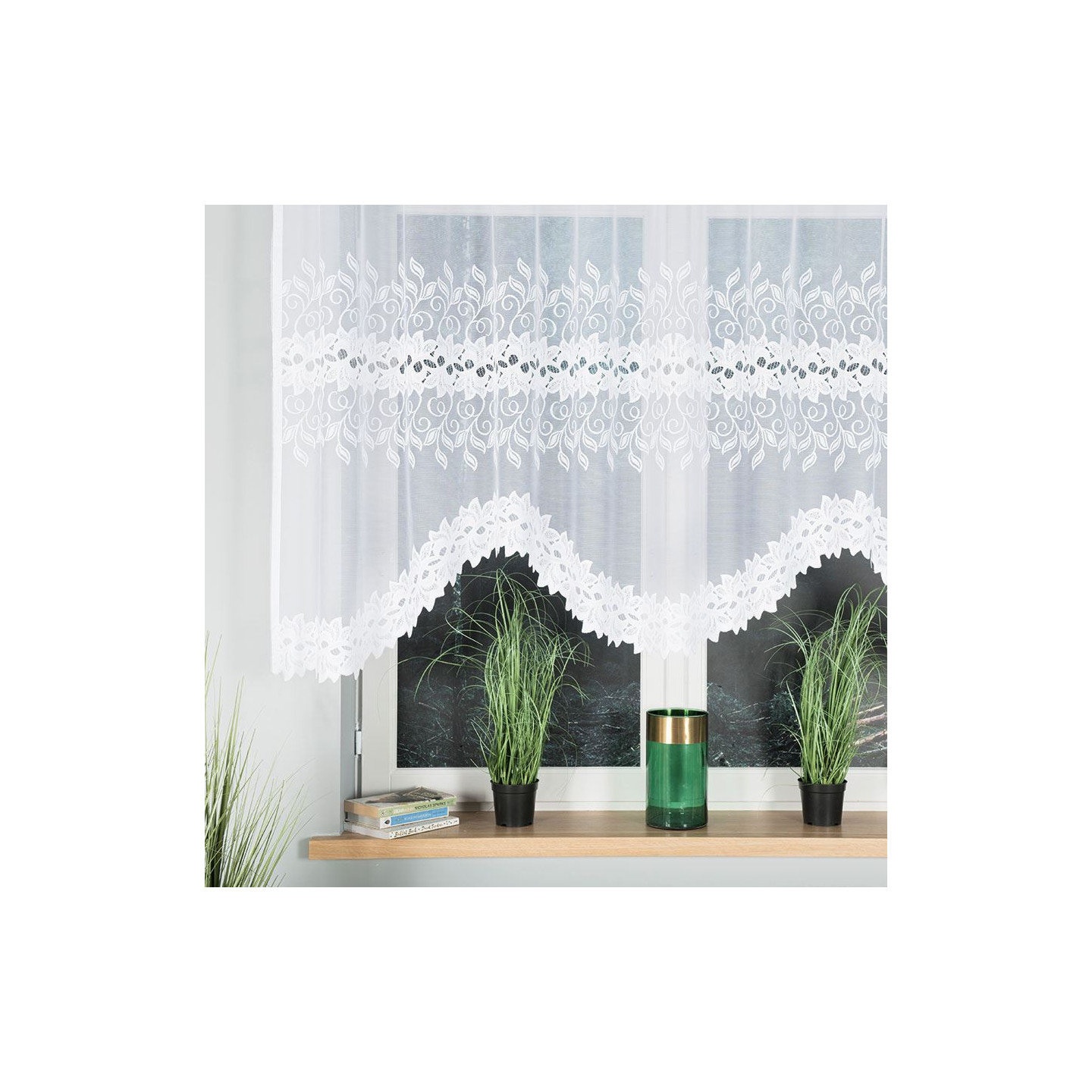 Firanka gotowa żakardowa BASTIA biała 250x130