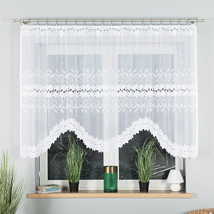 Firanka gotowa żakardowa BASTIA biała 250x130