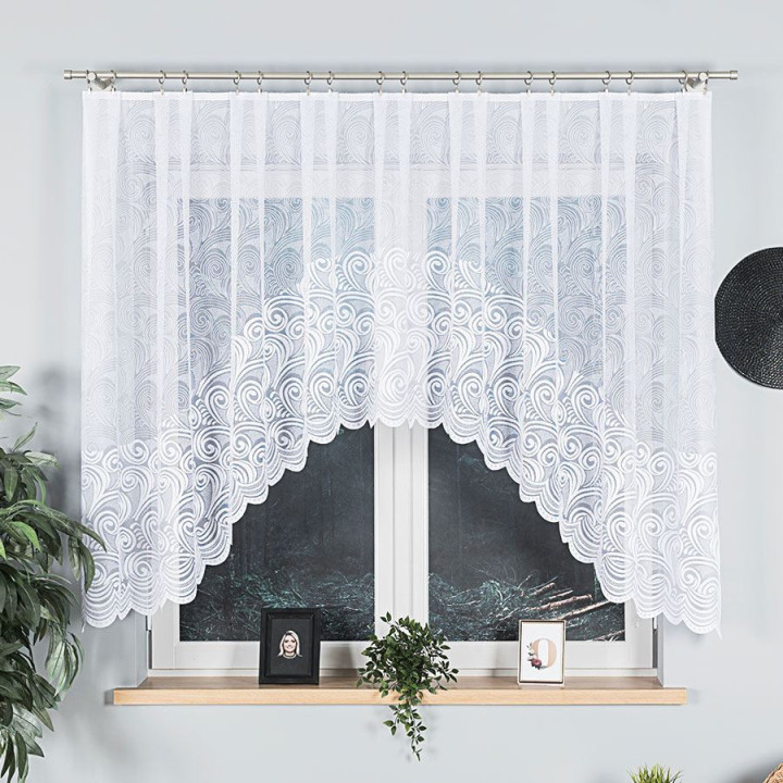 Firanka żakardowa gotowa KINGA biała 300x140