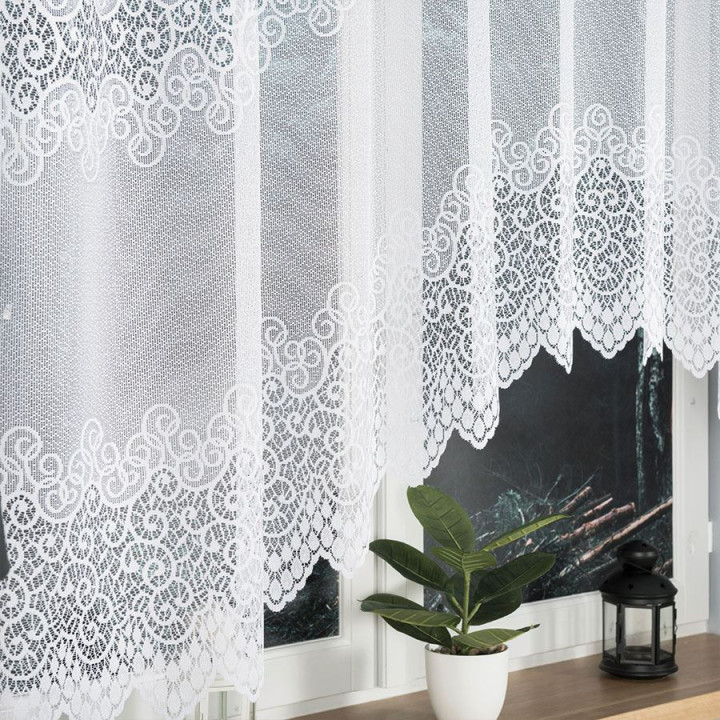Firanka żakardowa gotowa VIOLETTA biała 250x150