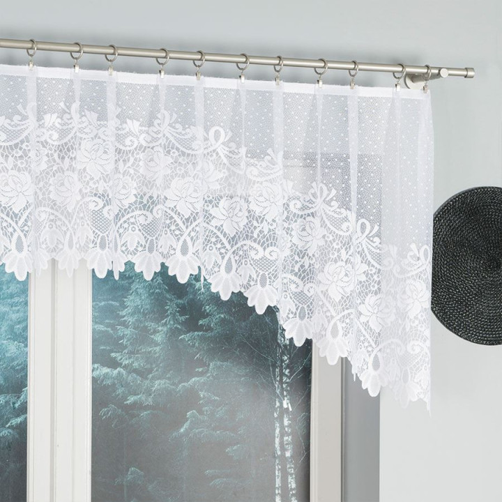 Firanka gotowa żakardowa DEMETRIA biała 250x80
