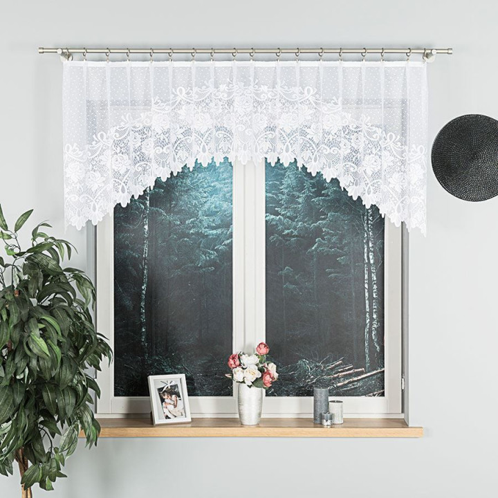 Firanka gotowa żakardowa DEMETRIA biała 250x80
