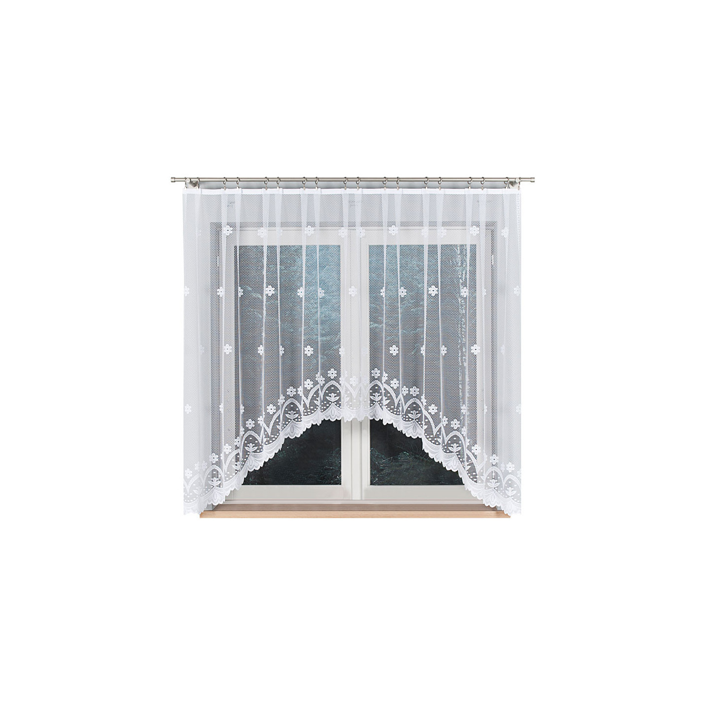 Firanka żakardowa gotowa FLORENTYNA 330x160 biała