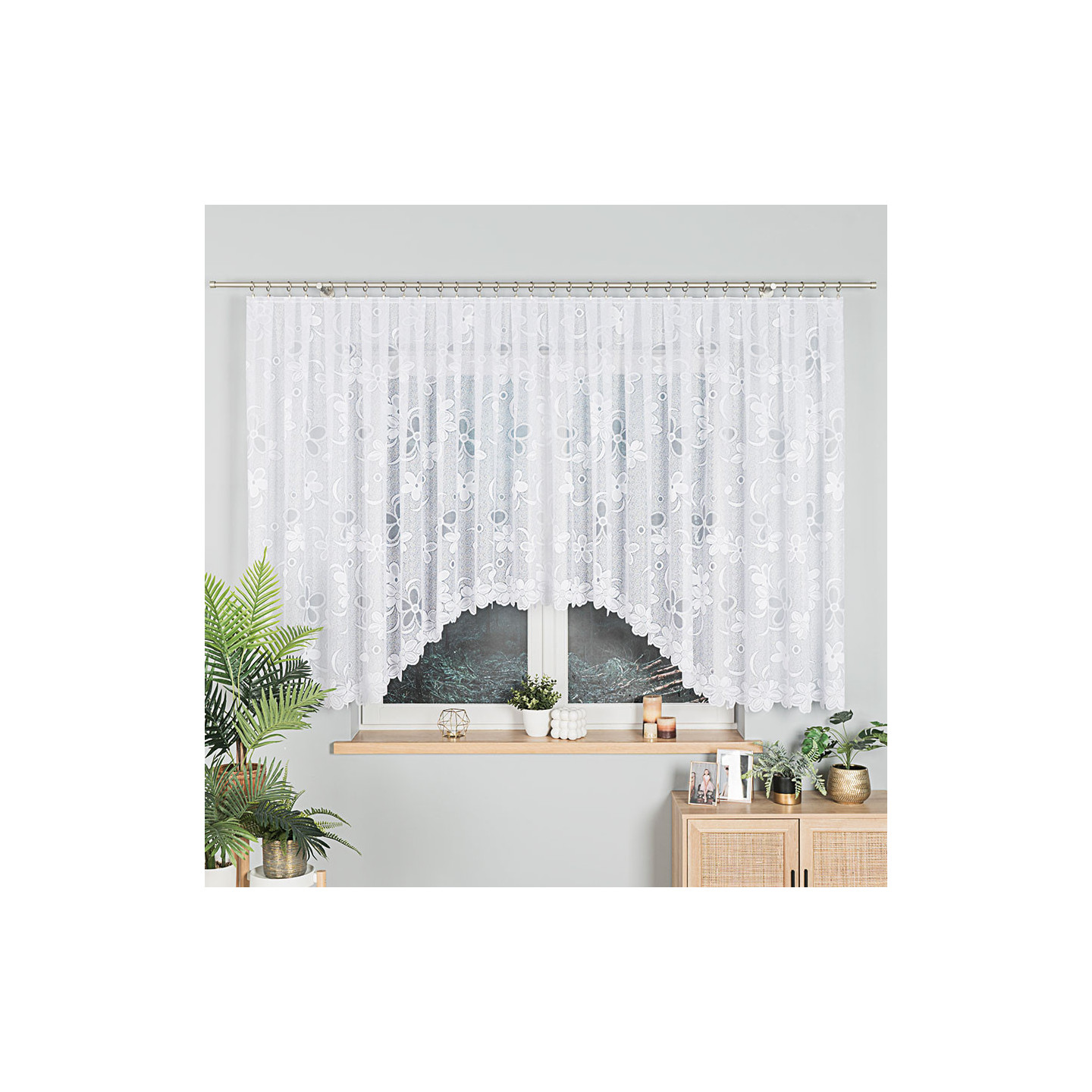 Firanka gotowa żakardowa RENATA 500x150 biała