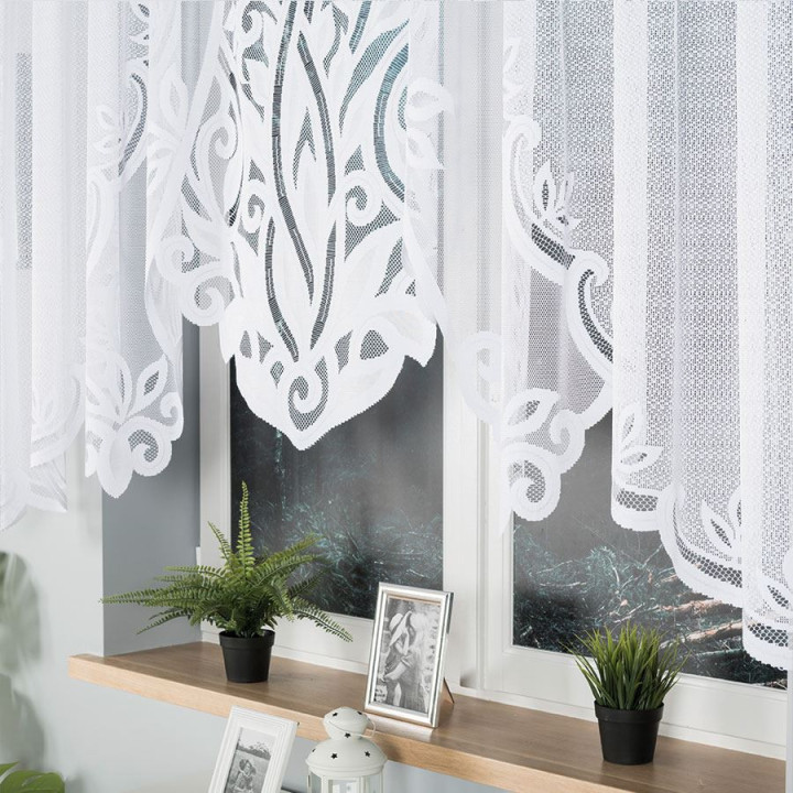 Firanka gotowa żakardowa POLA biała 300x140