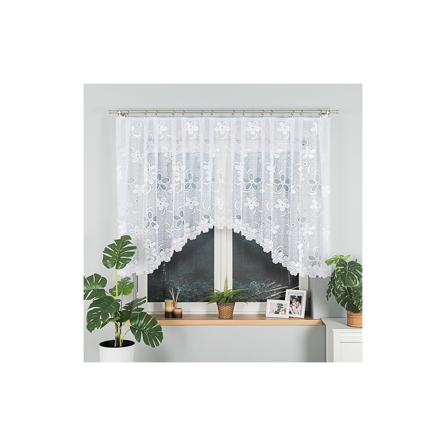 Firanka żakardowa gotowa RENATA 300x130 biała