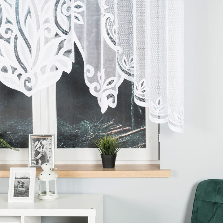 Firanka gotowa żakardowa POLA biała 300x140