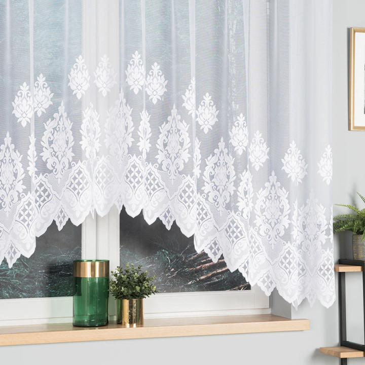 Firanka żakardowa gotowa LUDMIŁA 300x160 biała