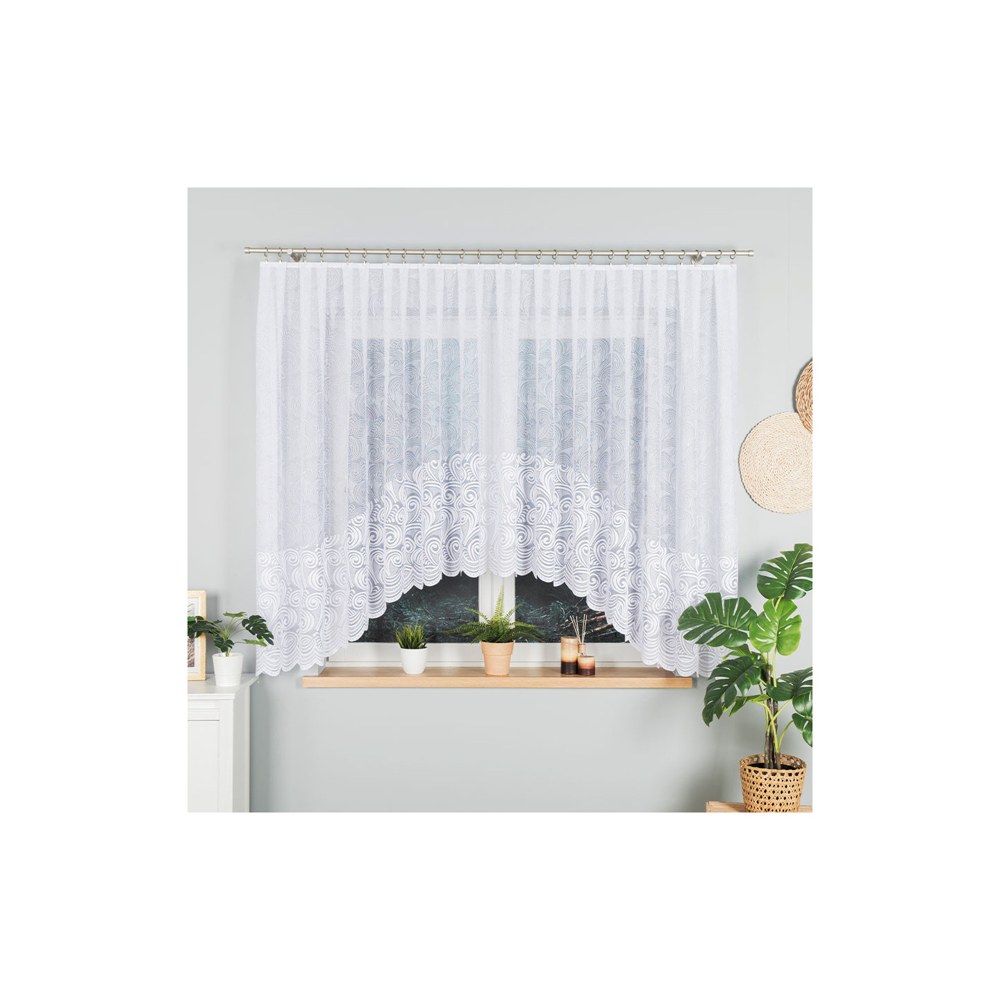 Firanka gotowa żakardowa KINGA biała 400x160