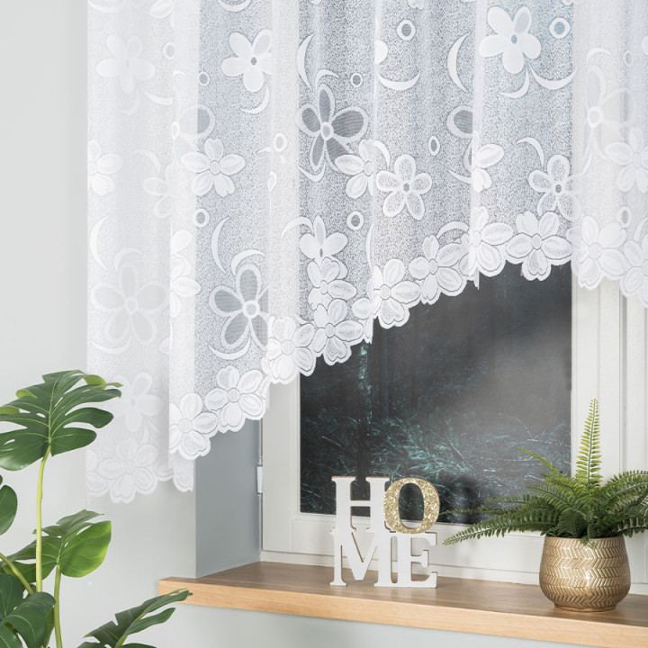 Firanka gotowa żakardowa RENATA biała 300x150