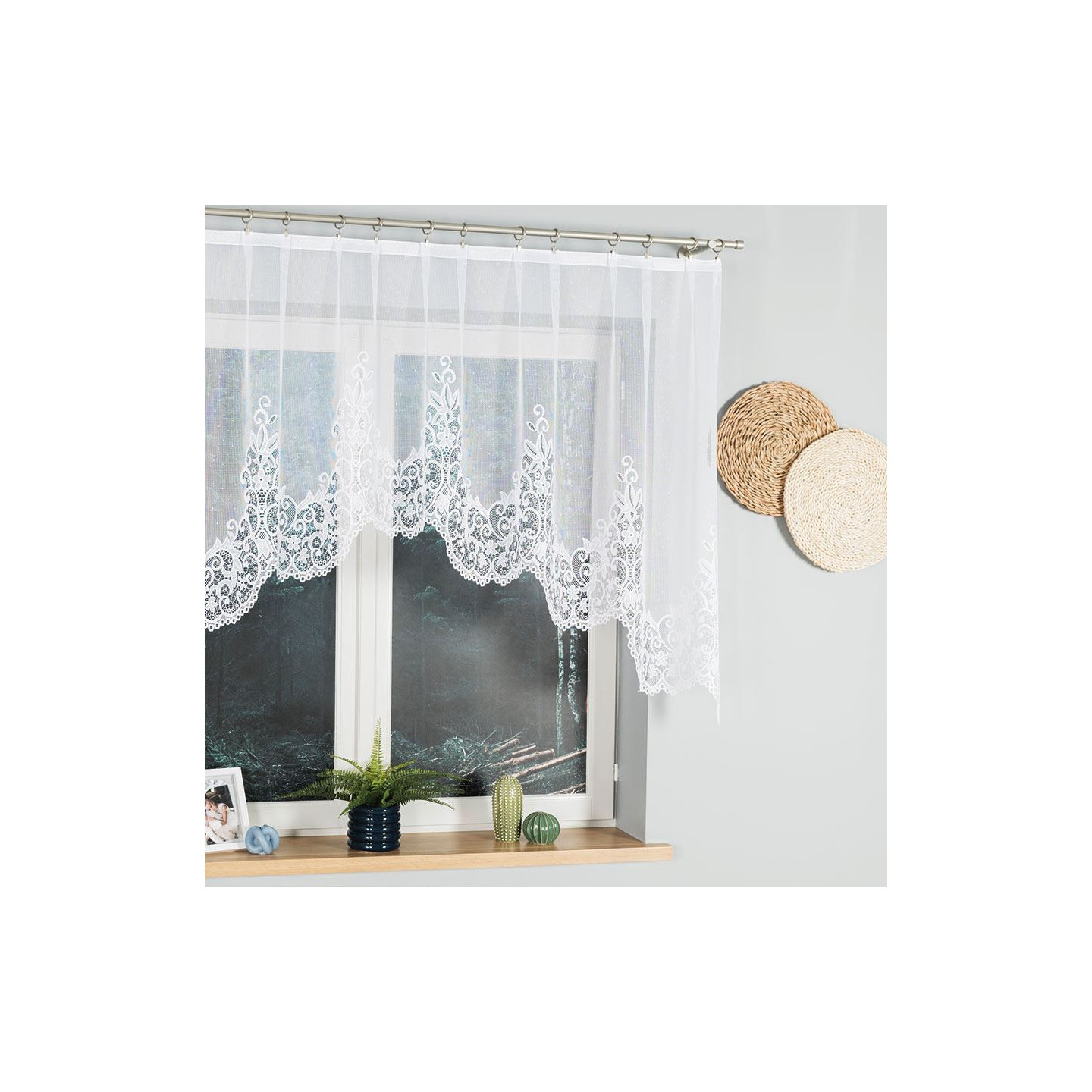 Firanka żakardowa gotowa BERENIKA 250x120 biała