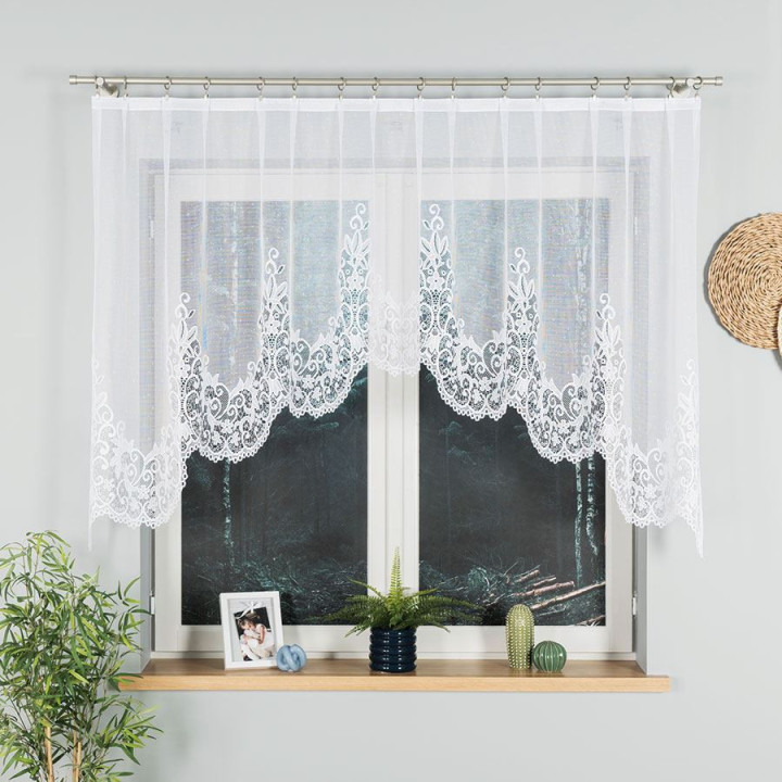Firanka żakardowa gotowa BERENIKA 250x120 biała