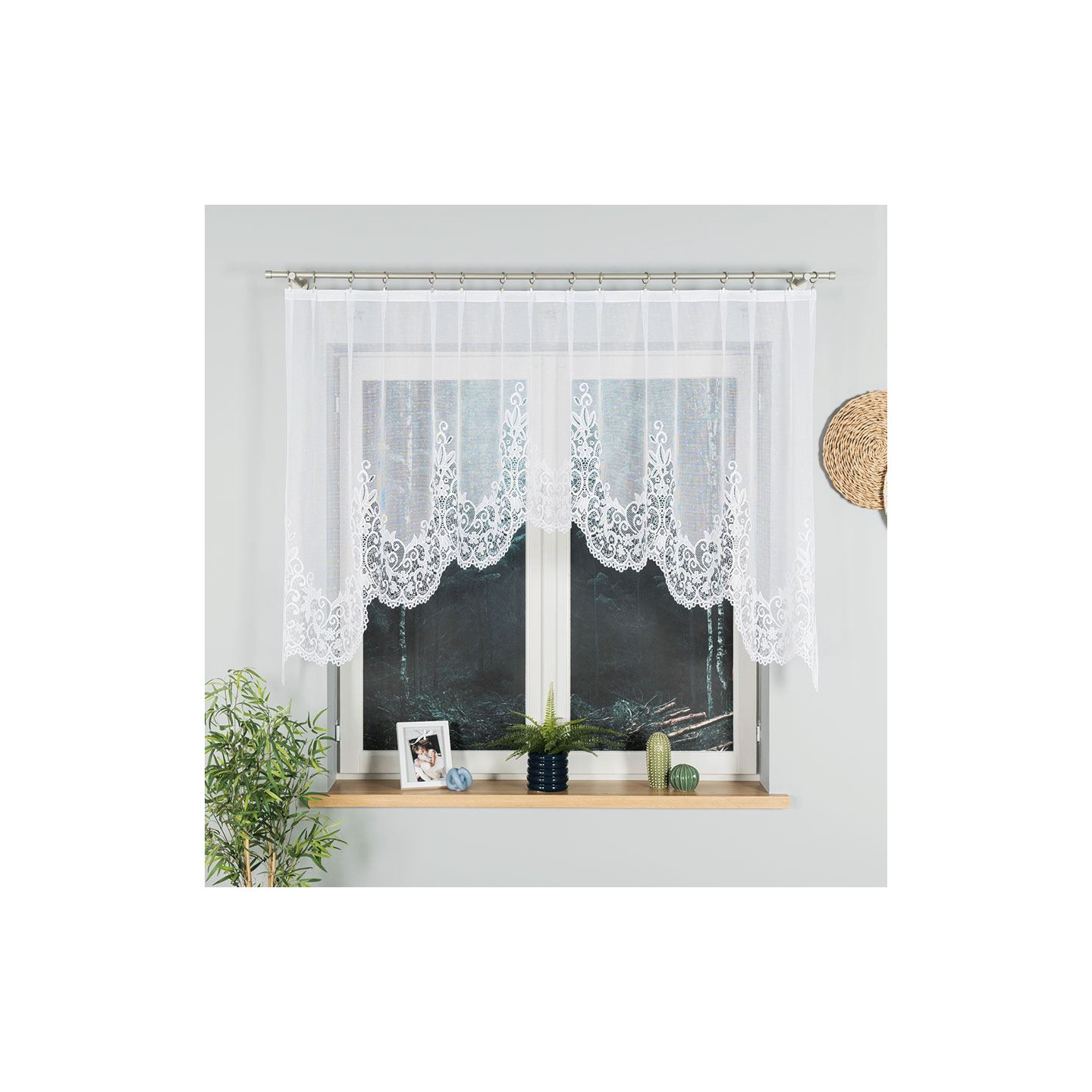 Firanka żakardowa gotowa BERENIKA 250x120 biała