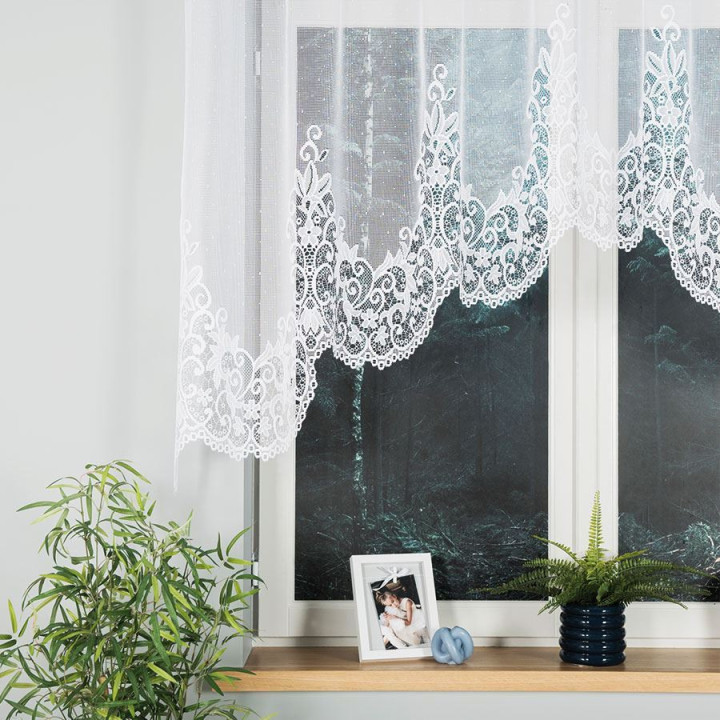 Firanka żakardowa gotowa BERENIKA 250x120 biała