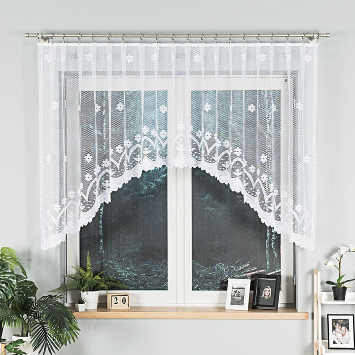 Firanka żakardowa gotowa FLORENTYNA 330x120 biała