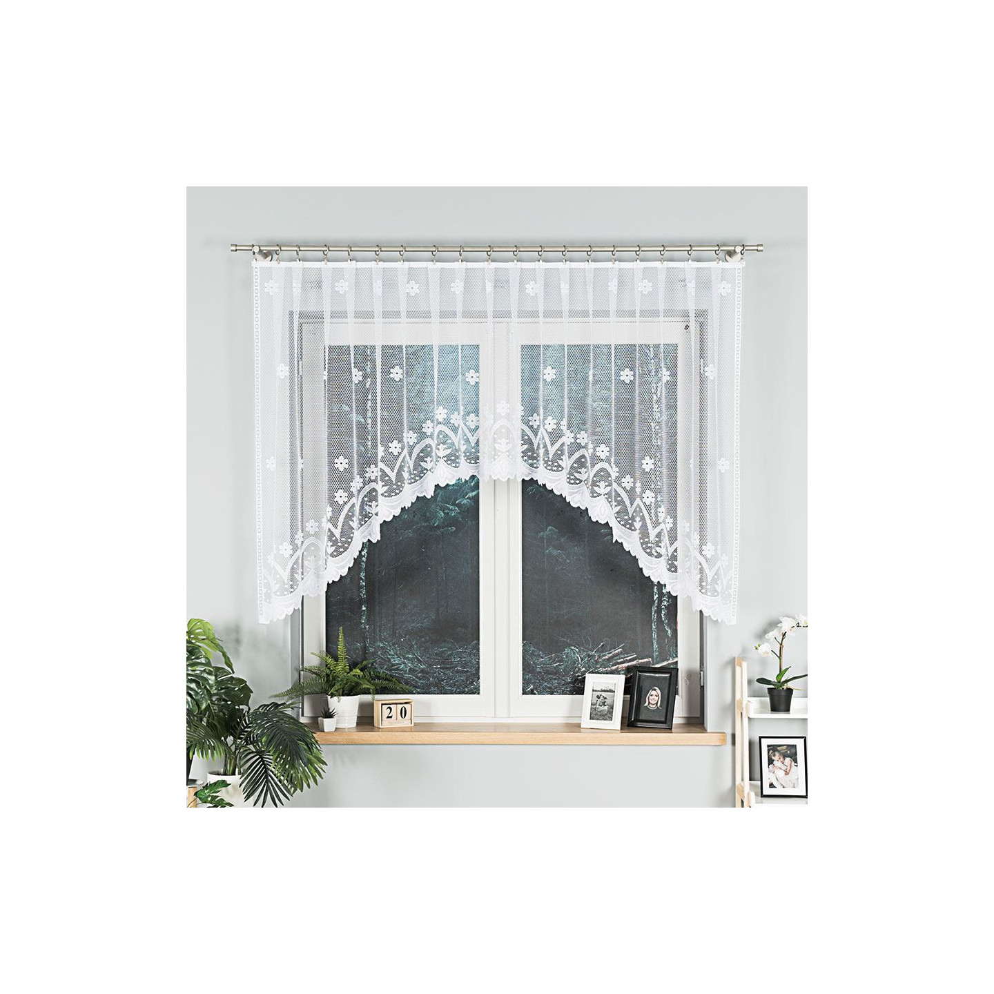 Firanka żakardowa gotowa FLORENTYNA 330x120 biała