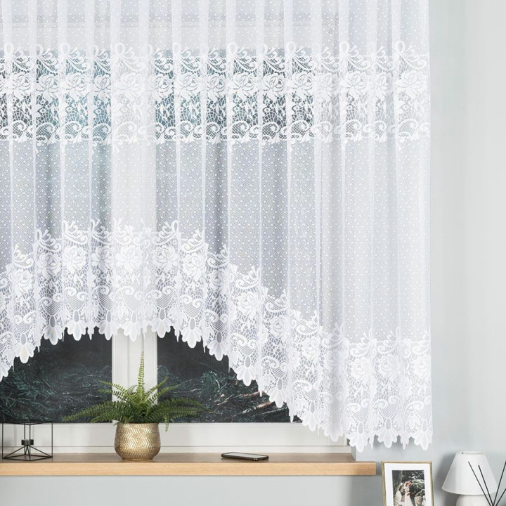 Firanka gotowa żakardowa DEMETRIA 400x160 biała