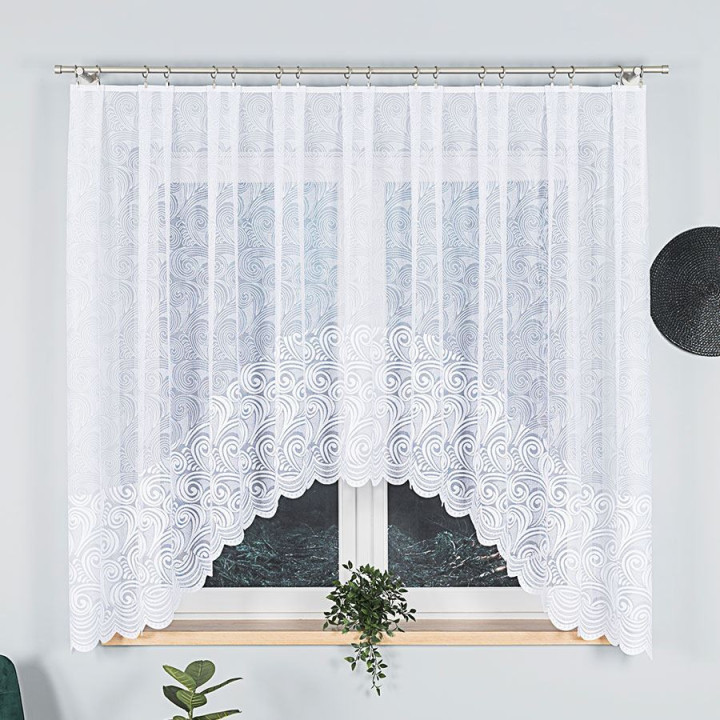 Firanka żakardowa gotowa KINGA biała 300x160