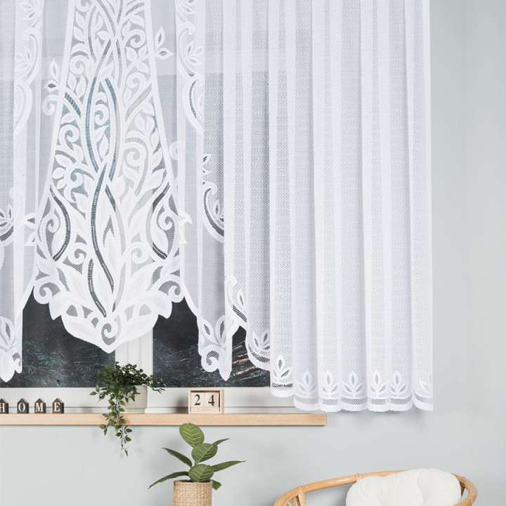 Firanka gotowa żakardowa POLA biała 500x160