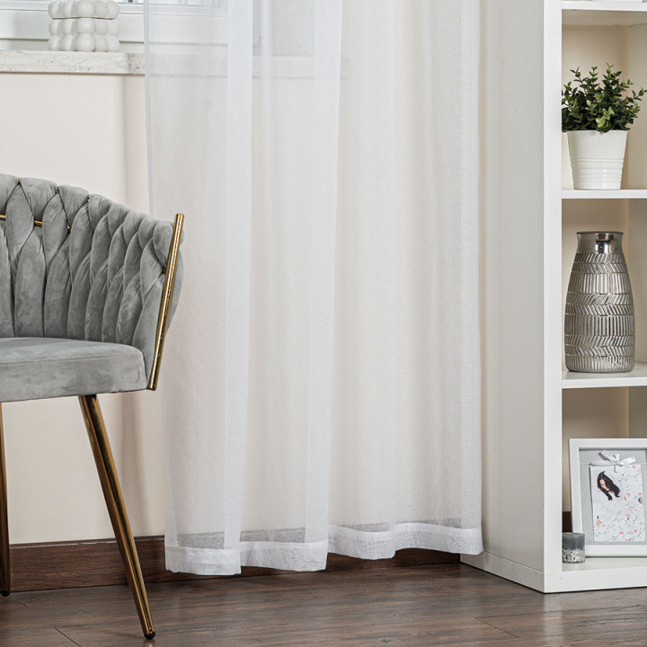 ETAMINA · firanka gotowa na taśmie · 140x230 · biały · etamina
