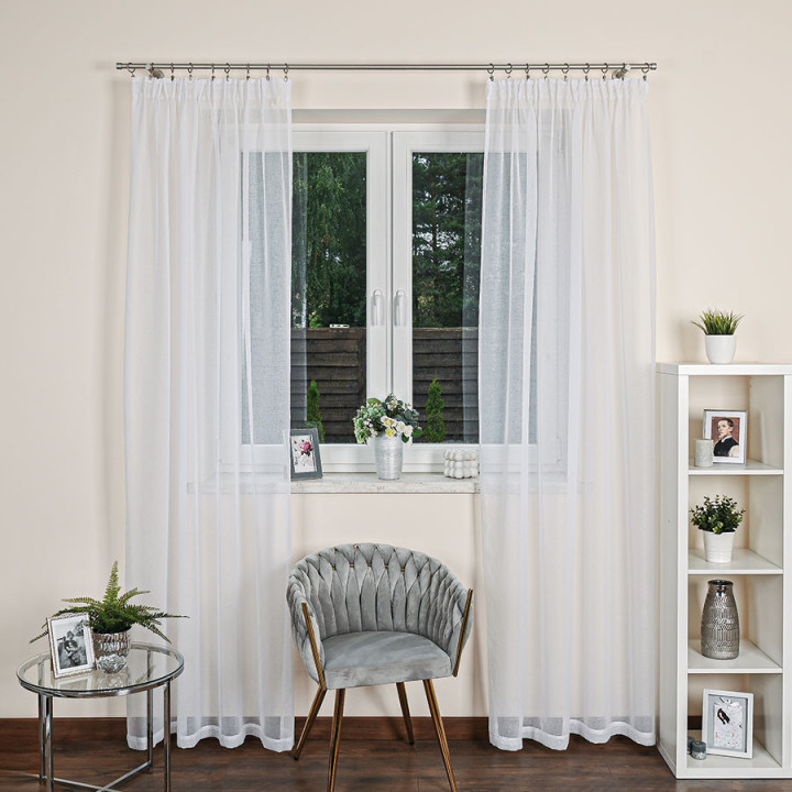 ETAMINA · firanka gotowa na taśmie · 140x230 · biały · etamina