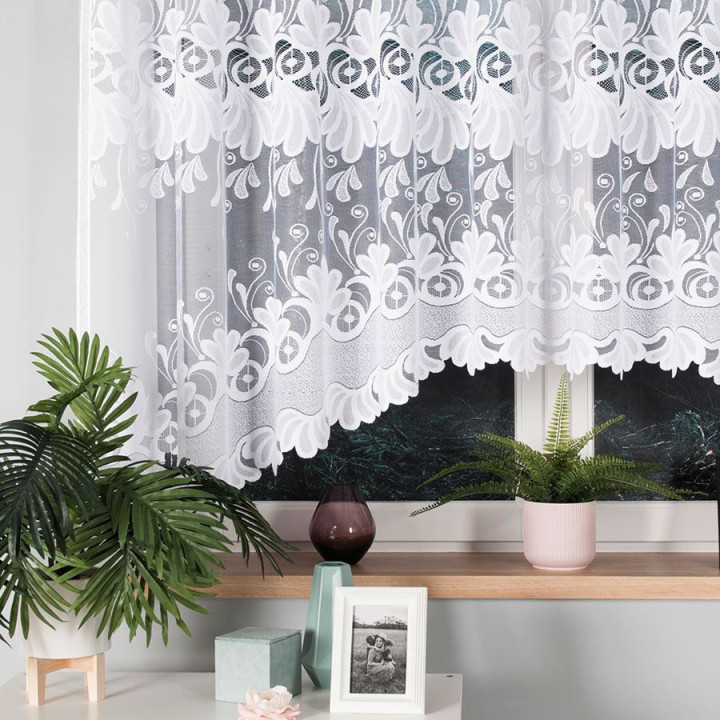 Firanka gotowa żakardowa KASJANA 320x160 biała