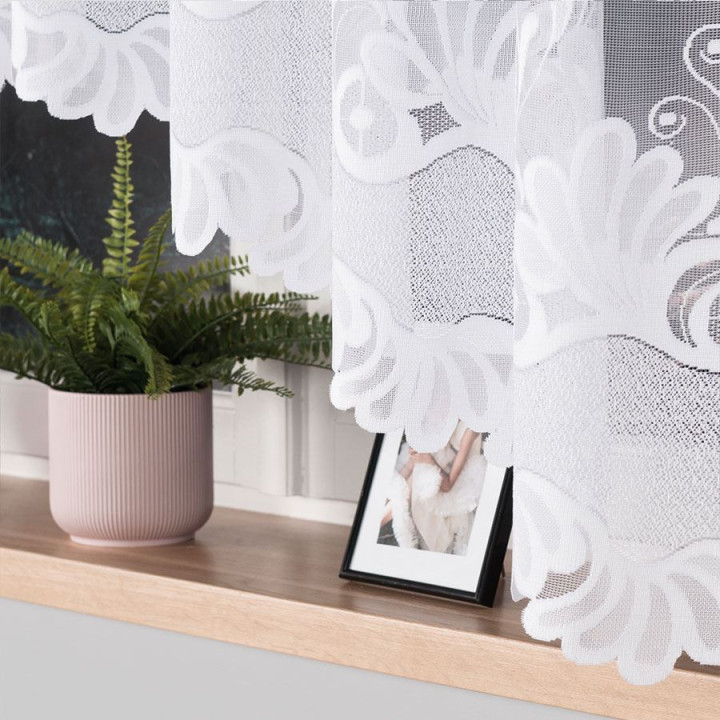 Firanka gotowa żakardowa KASJANA 320x160 biała