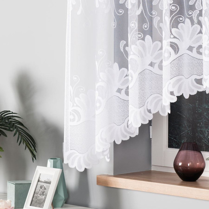 Firanka gotowa żakardowa KASJANA 320x160 biała