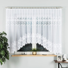 Firanka żakardowa gotowa DEMETRIA biała 500x160