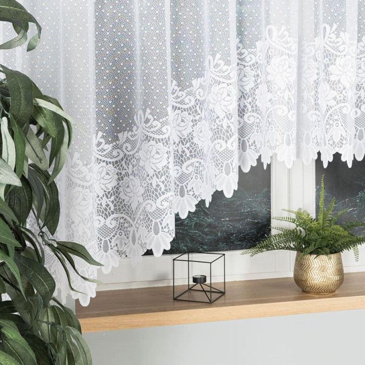 Firanka żakardowa gotowa DEMETRIA biała 500x160